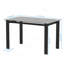 Table de salle à manger moderne en verre trempé noir, pieds de table simples en métal, table de salon