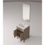 Meuble-lavabo simple en chêne gris avec comptoir en acrylique et miroir de 45,7 cm (18 po) – Nombreux rangements – Profondeur de 44,4 cm (17,49 po) – Double joint d’étanchéité et protection supplémentaire
