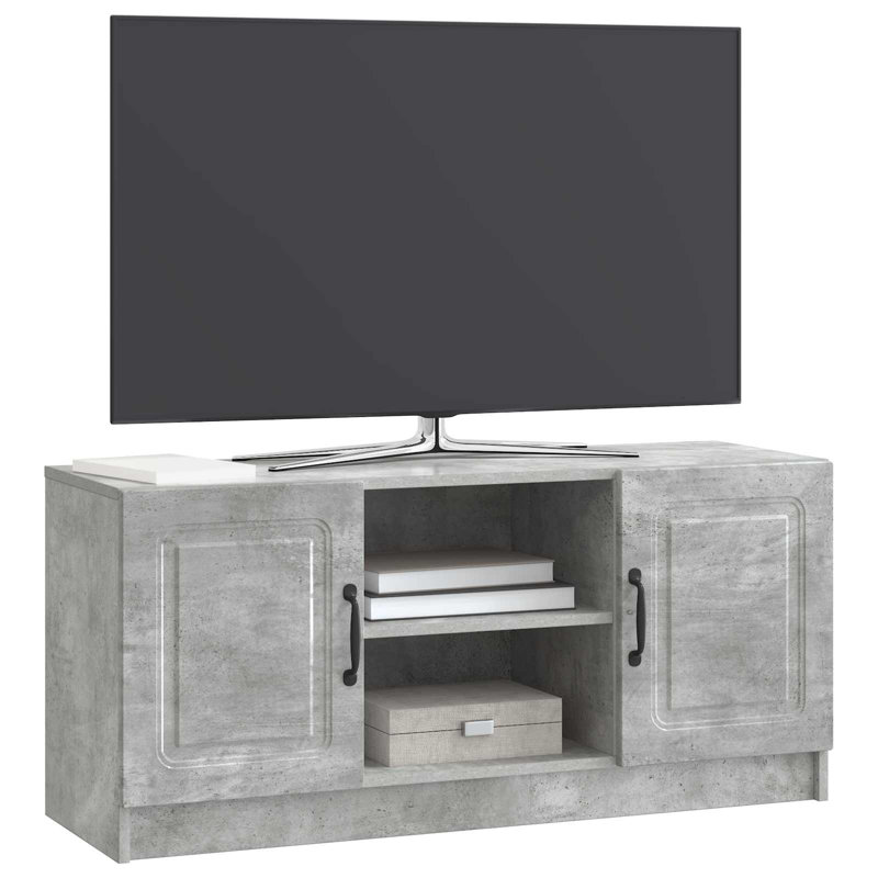 Unfinished TV Stand, 47cm H x 102cm L x 34.5cm W, Concrete Grey