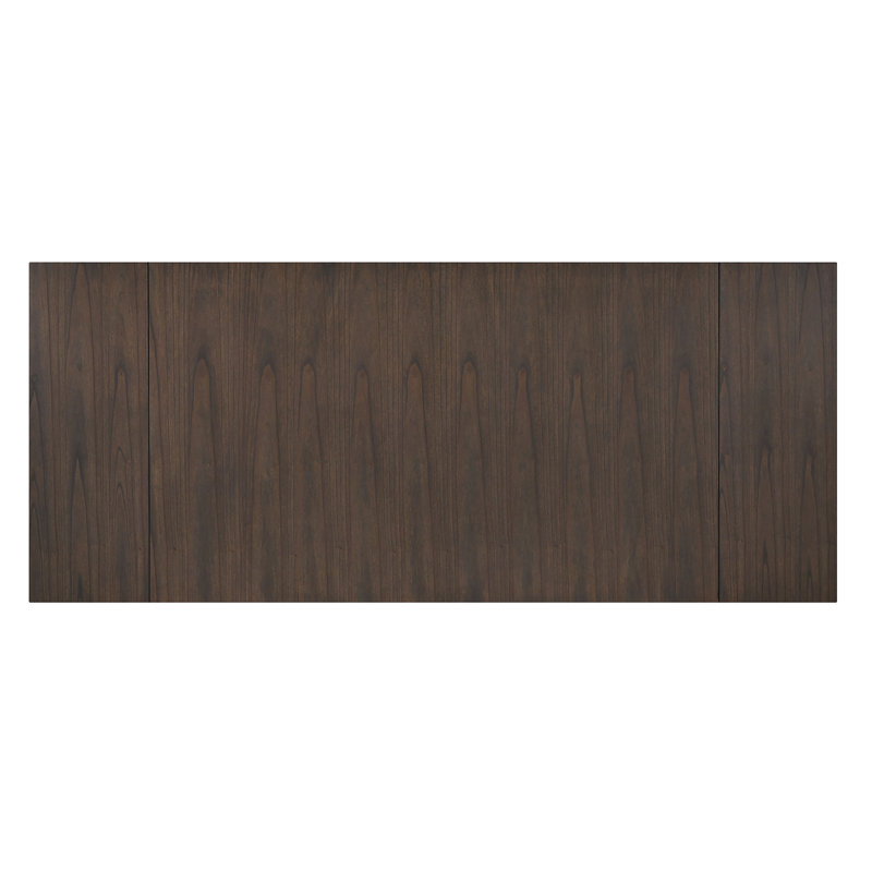 94"X40" + 14" Double E. Leaf Wooden Dining Table W/ Plank Support, Gray