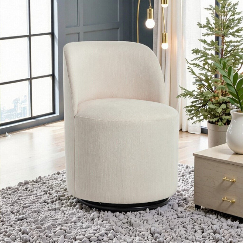 Fauteuil demi-tonneau 1PC avec 360? Pivotant pour la cuisine et la salle à manger, Beige