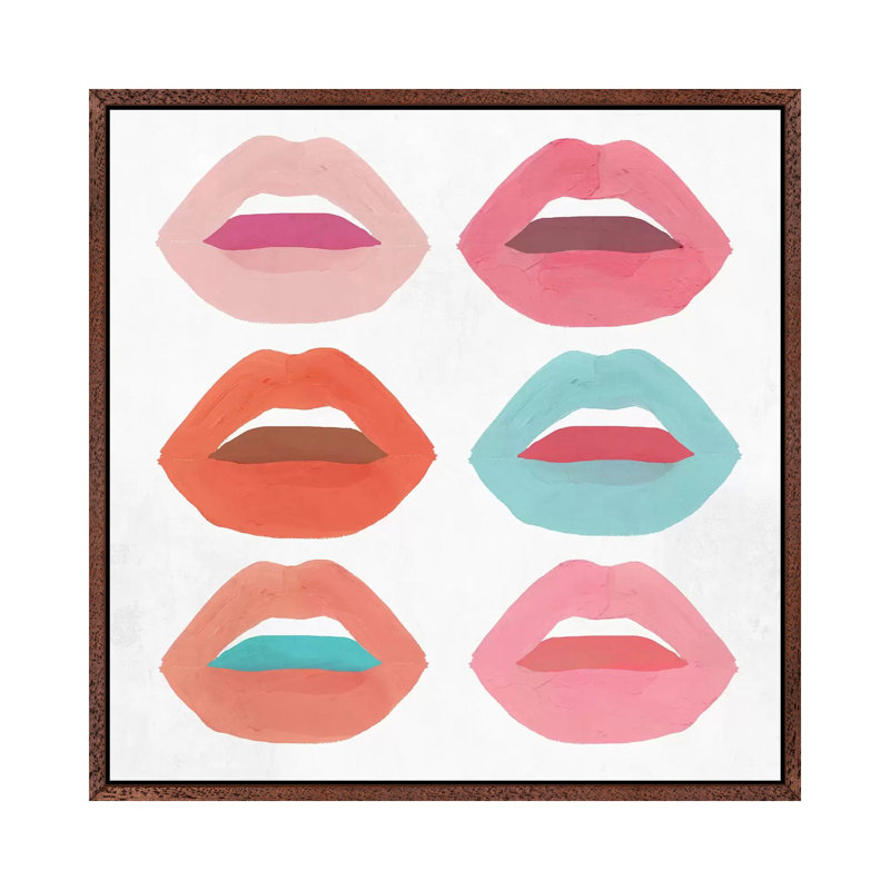 Flaming Lips II 1 Piece Wall Art on Canvas, 93.98 cm H x 93.98 cm W, Classic Brown Wood Framed