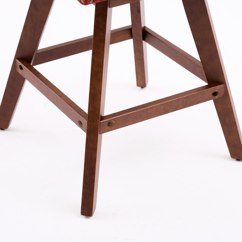 Ensemble de 2 tabourets de bar pivotants à hauteur de comptoir, siège de 26 po de hauteur, ensemble de tabourets de bar rembourrés, tissu rouge vin