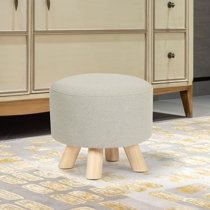 HOMCOM 16” Cube Modern Linen Fabric Pouf Footrest Ottoman - Grey