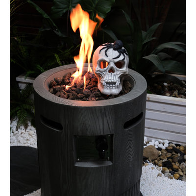 20 Inch Round Outdoor Burner Fireplace, 32000 , With Extras Heating Pit, Diameter, Lava Stones