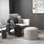 Table basse avec repose-pieds et rangement, gris clair | Polyester
