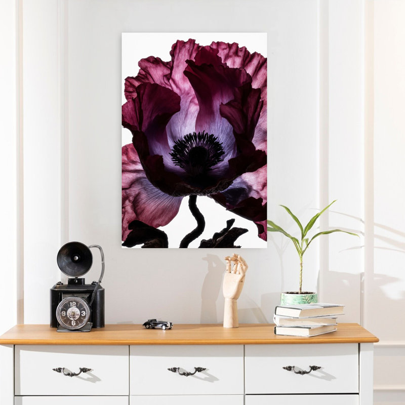 Lightfall Florals - Velvet Cup, art mural contemporain abstrait, H 24 po x l 16 po