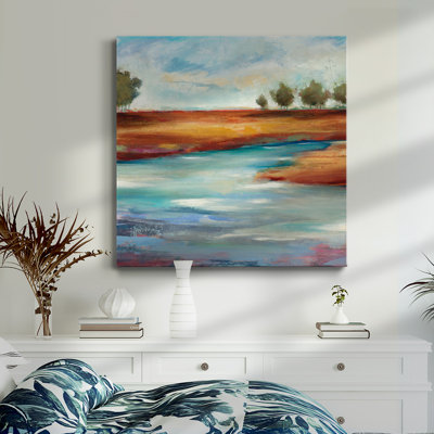 Paysage lisse - Toile tendue avec châssis de qualité supérieure - prête à être accrochée