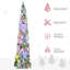 Arbre de Noël artificiel mince enneigé avec lumières DEL pré-éclairé