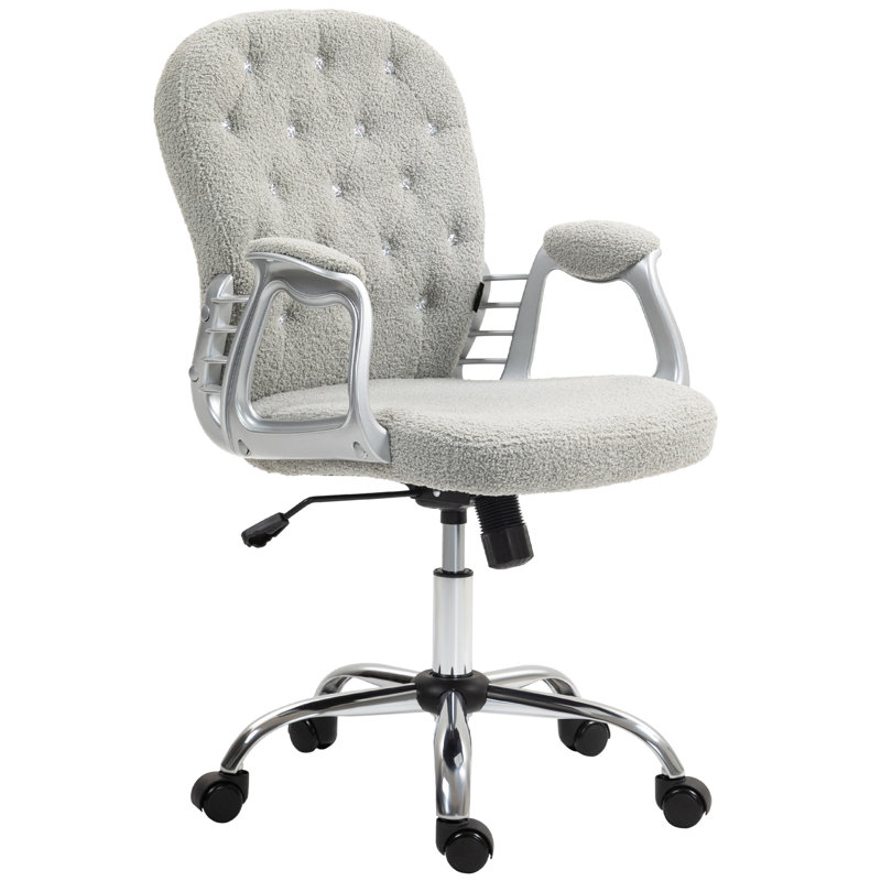 Chaise de bureau en molleton Teddy, Gris