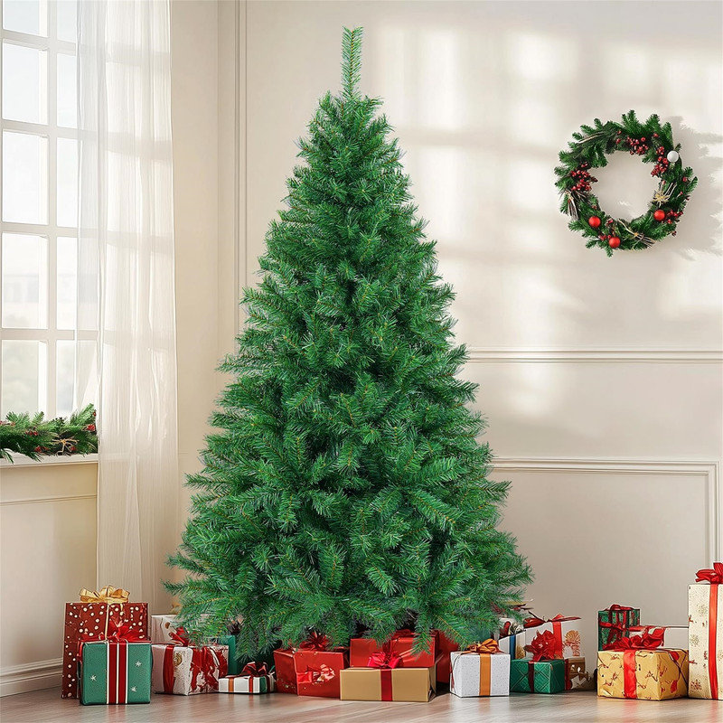 6 ft Green Spruce Artificial Christmas Tree with Metal Stand