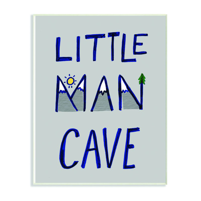 Décoration murale little man cave pour enfants Smeltzer, H 15 po x l 10 po x P 0,5 po, Plaque de bois