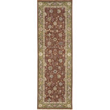Hand Knotted Oriental Area Rug in Rust/Sage