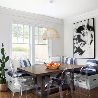 1-Matte white iron dimmable rattan pendant light