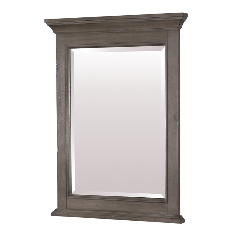Nardi Mirror with Shelves, Distressed Gray