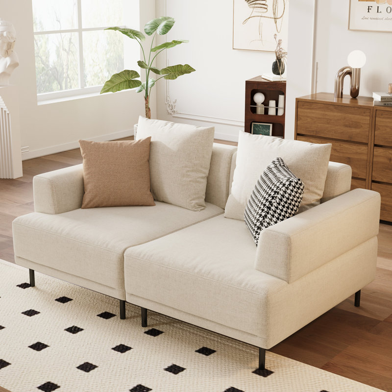 Arenzville 66.14" Modern Soft Cushion Fabric Sofa