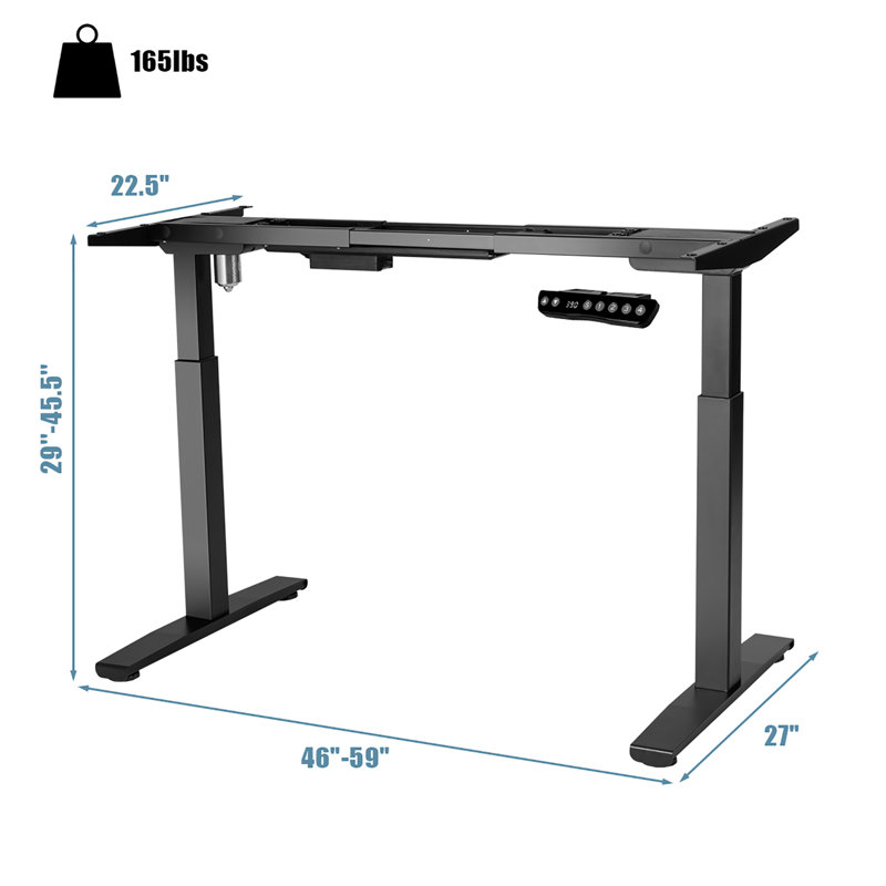 Electric Single Motor Height Adjustable Standing Desk Converter, Black