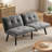 63"W Velvet Upholstered Reclining Futon Sofa Bed with Adjustable Split Backrests-1977320677