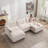 112" Oversized U-Shaped Cloud Modular Sofa with 2 Ottomans, Beige