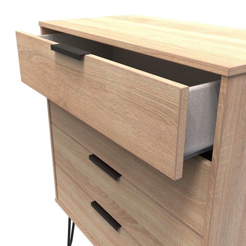 Turah 77cm W 4 - Drawer Chest of Drawers, Brown
