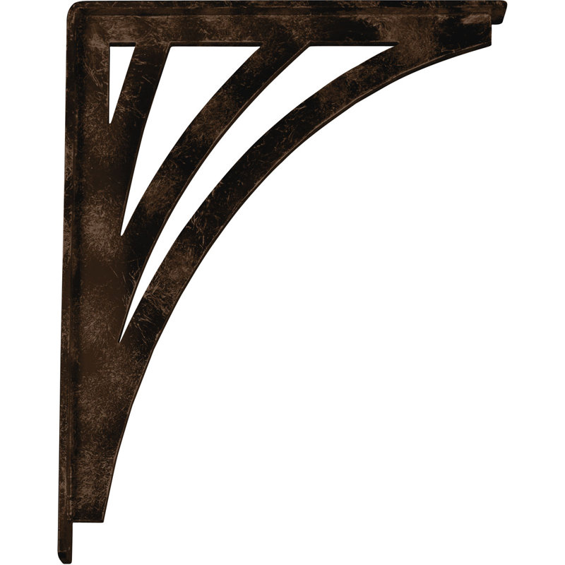 Support en fer forgé Nevio, H 15 po x l 1,5 po x p 12 po, Bronze vieilli