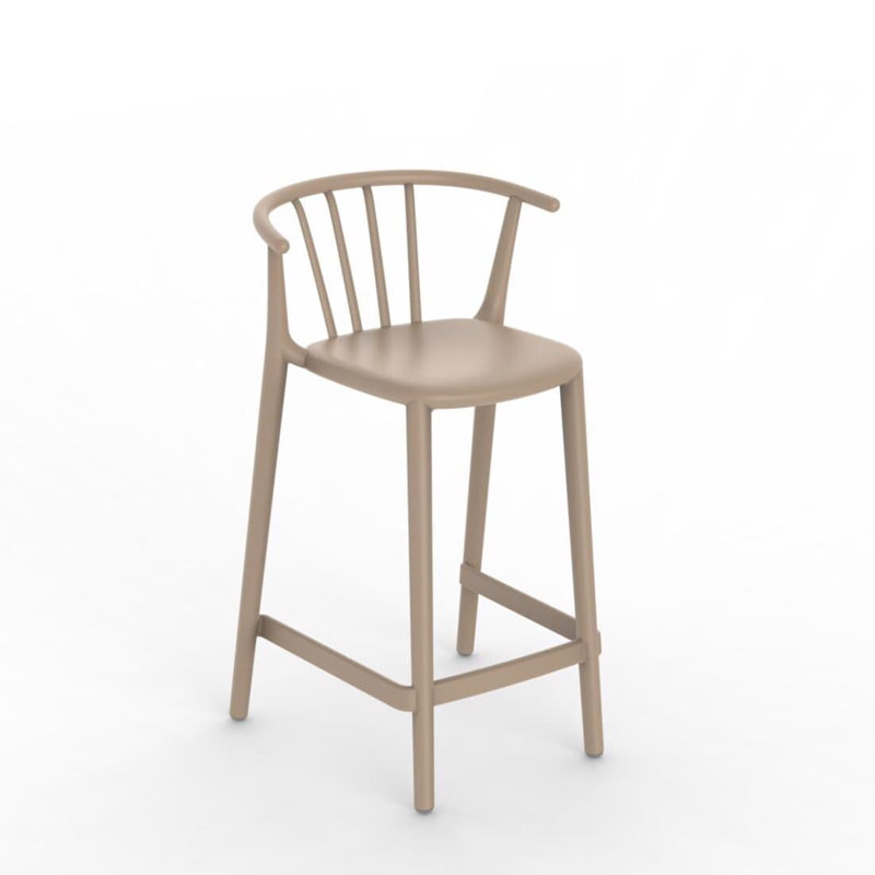 Woody Outdoor Bar Stool, Sand, 4, 25.79"