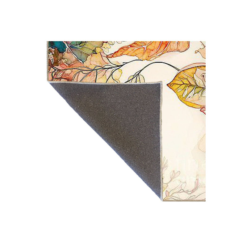 Tapis décoratif rouge à motif floral lavable, Tapis de couloir 4 pi 11 po x 9 pi 10 po