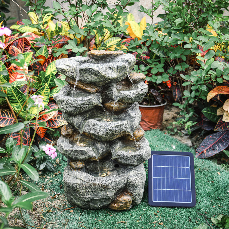 Rock Fountain with Lights