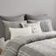 Housse de couette pour lit double / grand lit, gris et coton, avec fermeture à bouton