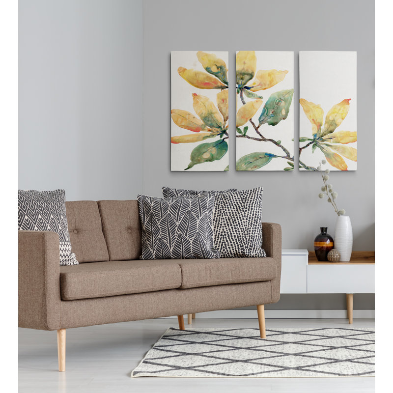 «Flowering Branch II», ensemble de 3 reproductions sur toile, H 40 po x l 60 po x P 1,5 po