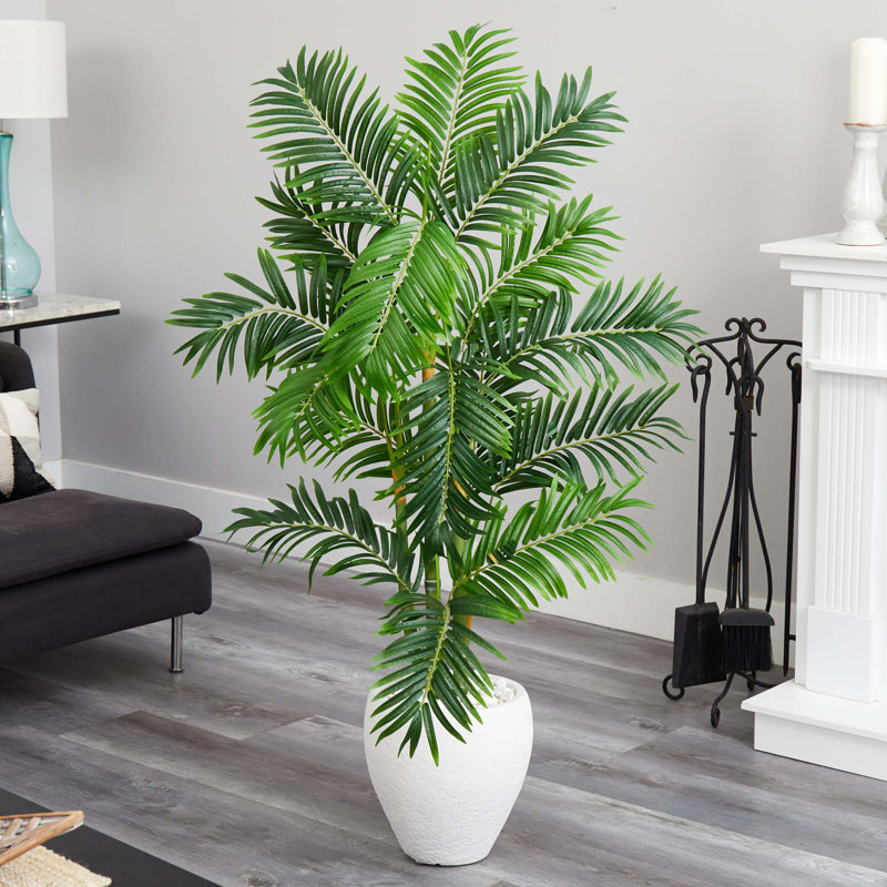 63'' Faux Palm Tree in Earthenware Planter