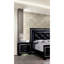 Table de chevet noire avec poignées en croûte de diamant et tiroirs de rangement de chambre à coucher de style contemporain à DEL-295270304