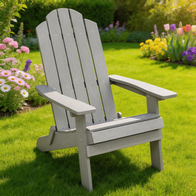 Our Store Loganne All Weather Outdoor HIPS Plastic Folding Adirondack Chair Fire Pit Chairs Oversized Patio Chair by Rosecliff Heights