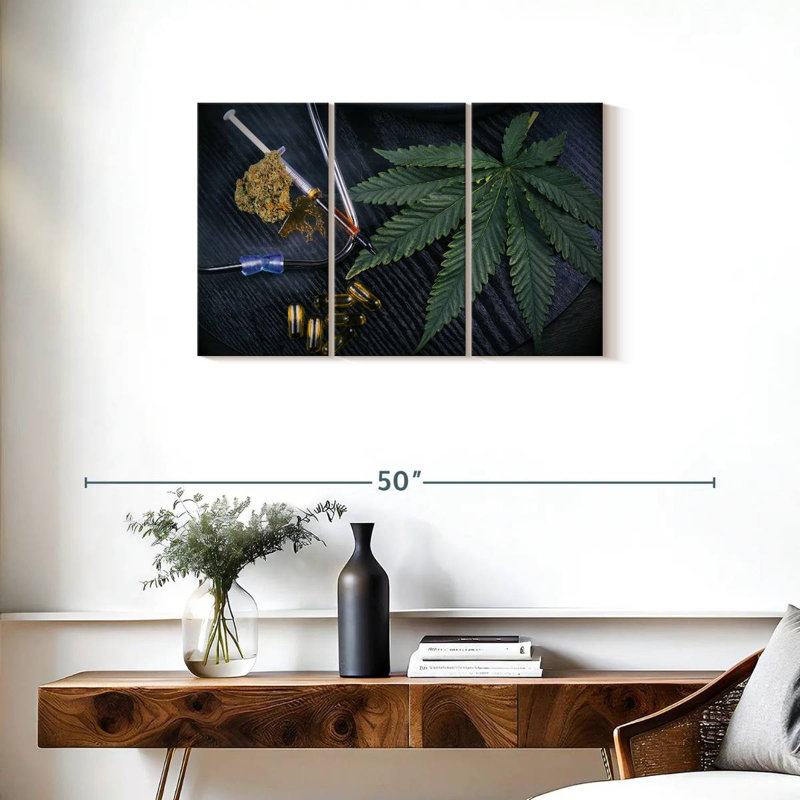 Médicinal feuille de marijuana, H 20 po x l 33 po