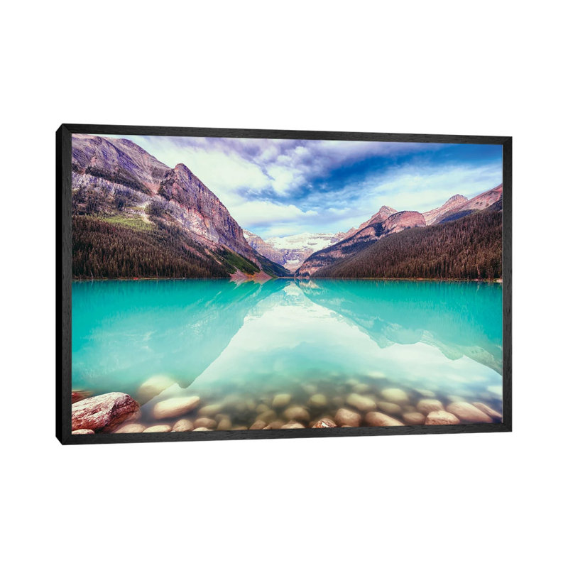 Lake Louise Serene View, Alberta, Canada by George Oze - Gallery-Wrapped Canvas Giclée on Canvas, Black