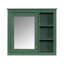 Armoire de rangement murale avec miroir et 3 tablettes ouvertes-129607231