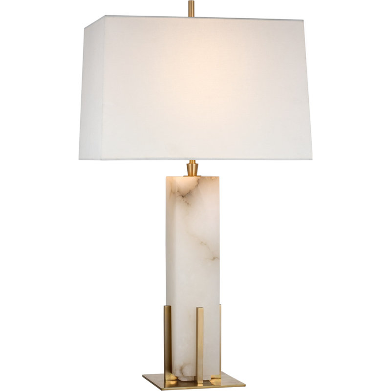 Thomas O'Brien Gironde Large Table Lamp, Alabaster/Antique Brass