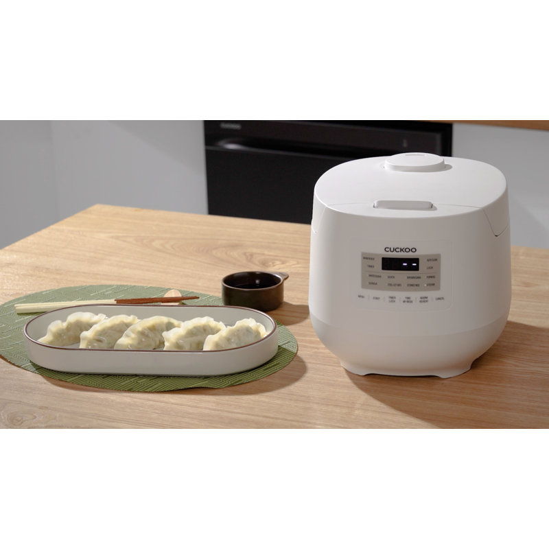 Cuiseur à riz CUCKoo Micom 6 tasses non cuites / 12 tasses cuites, cuiseur à riz Fuzzy Logic coréen avec plateau à vapeur, cuiseur à vapeur polyvalent et réchaud avec marmite antiadhésive, machine à riz, blanc (CR-0641F)
