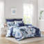 Ensemble de literie confortable pour très grand lit, coton de première qualité, bleu élégant
