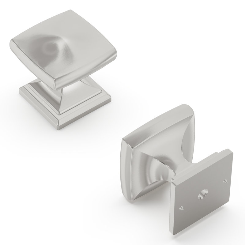 Poignée carrée 1 1/4 po Dover, Nickel satiné
