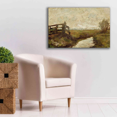 'Irrigation Ditch with Wood Gate at Left, 1894-1895' by Piet Mondrian, Giclee Canvas Wall Art