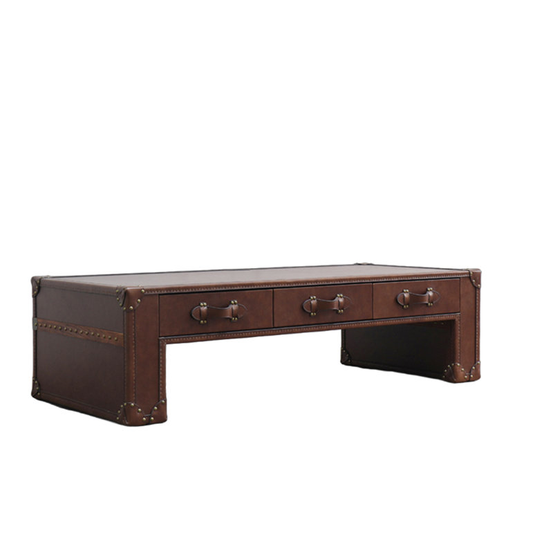 Buffet rétro en cuir brun avec rivets 62,99 Buffet