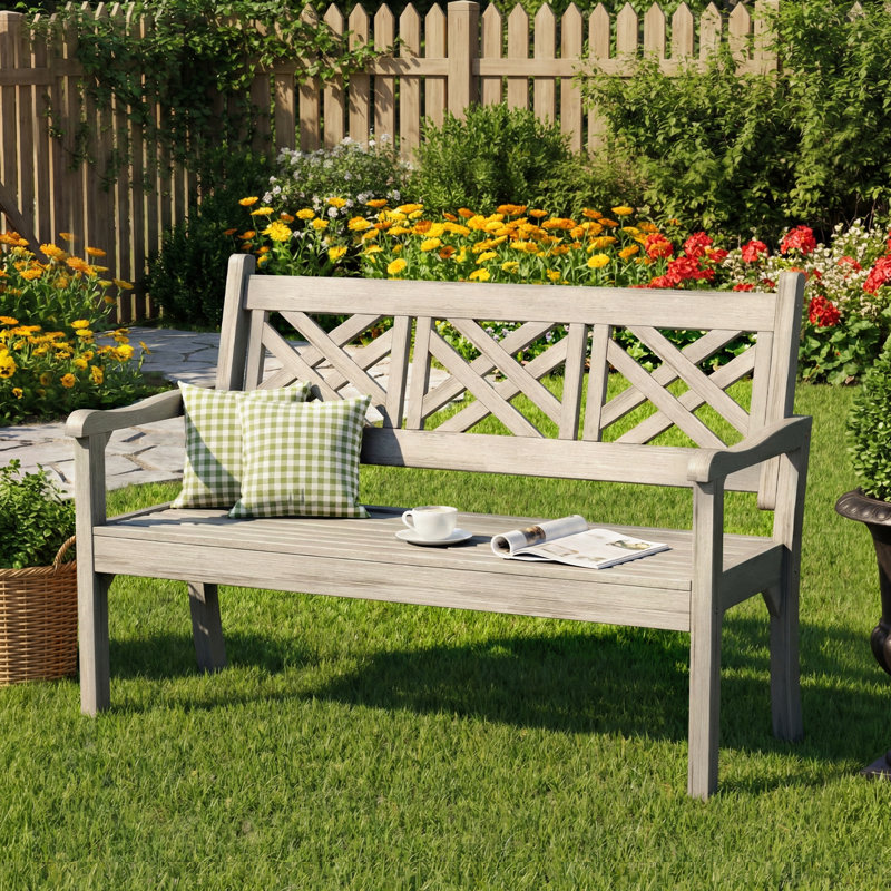 Garden Bench 3 Person HDPS Patio Bench All-Weather Outdoor Bench,Never Rots, Cracks or Peels,Low-Maintenance Perfect for Garden, Porch, Deck & Park,Gray