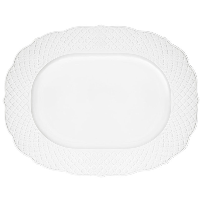 Anna Weatherley Non Hand Painted Oval Platter, 15.4" L x 12.2" W, White