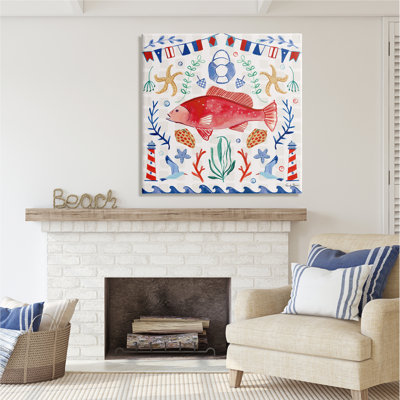 " Nautical Patterned Fish " by Farida Zaman