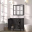 Meuble-lavabo 35,5 po, finition noire, lavabo en résine, 3 tiroirs, portes à fermeture douce, armoire à fermeture en douceur Water-American Design, conception Splash, fabrication en contreplaqué