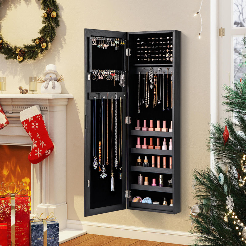 Armoire à bijoux murale ou porte-bijoux avec miroir pleine longueur