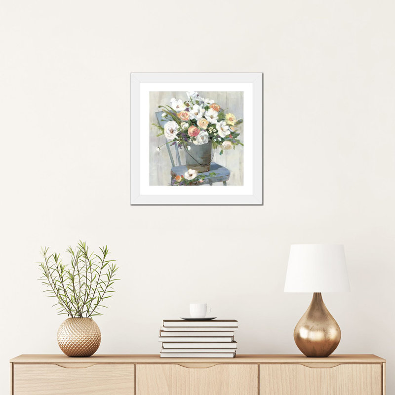 «Sweet Pickins» par Sally Swatland - reproduction d'art, White Paper, 16" H x 16" W x1" D, Blanc