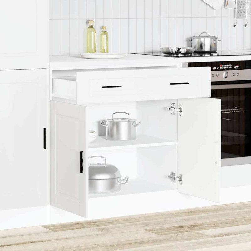 Vidaxl Kitchen Base Cabinet Engineered Wood Medium Adjustable Feet, White
