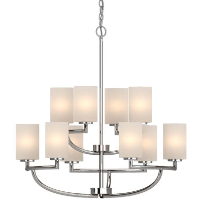 Lustre suspendu en chrome 10 lumières Singh